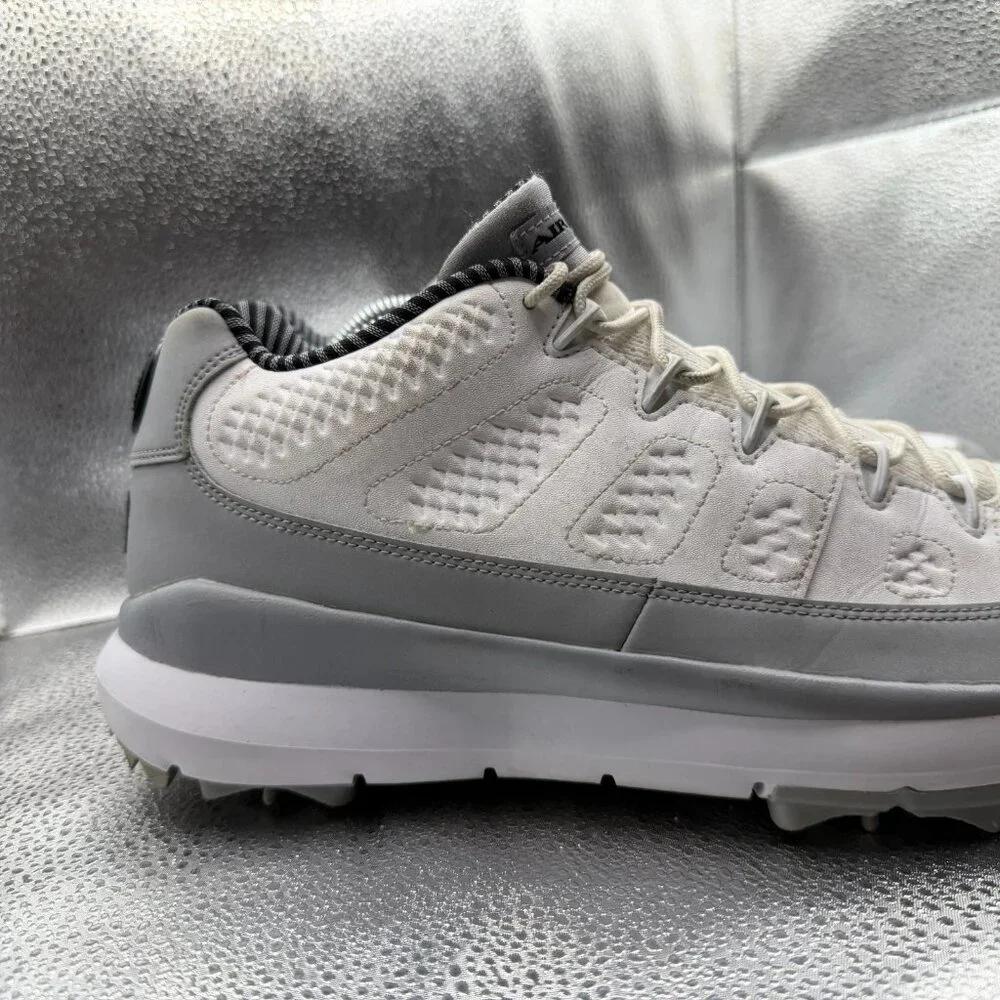 Size 11 Nike Air Jordan Retro 9 White‎ Wolf Gray Mens Golf Sneakers 833798-103